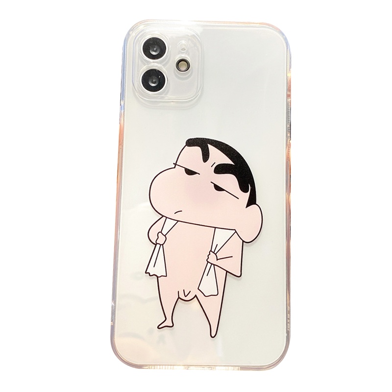Ốp Điện Thoại Silicon Chống Sốc In Hình Cậu Bé Bút Chì Shin chan Cho Apple Iphone 13 11 12 XR XS 7 8P 6S SE Pro Max mi