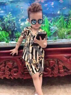 Bộ Lanh Lụa Hình Cho Bé Trai Và Gái