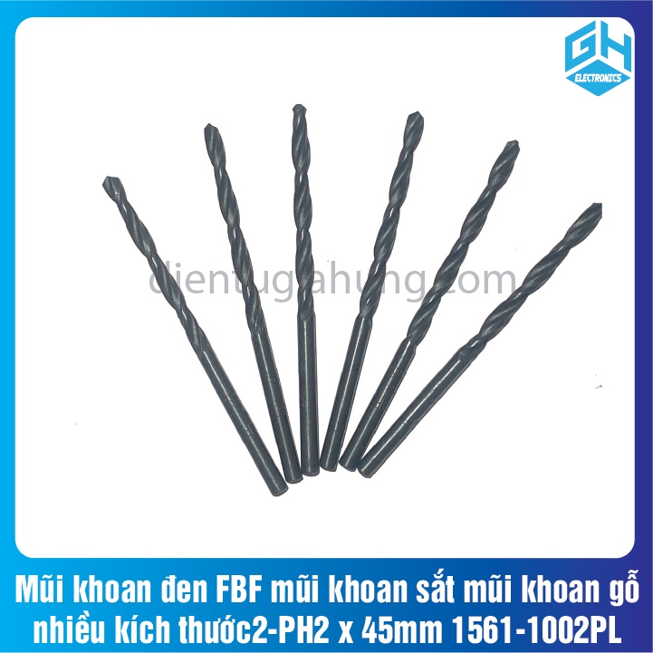 1 Cái Mũi khoan màu đen FBF loại mũi khoan gỗ mũi khoan sắt tùy chọn kích thướctừ 2mm đến 9,5mm