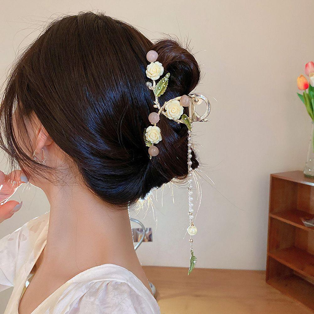 Kẹp Tóc Hình Hoa Hồng / Cá Mập Phối Tua Rua Dễ Thương Cho Bé Gái