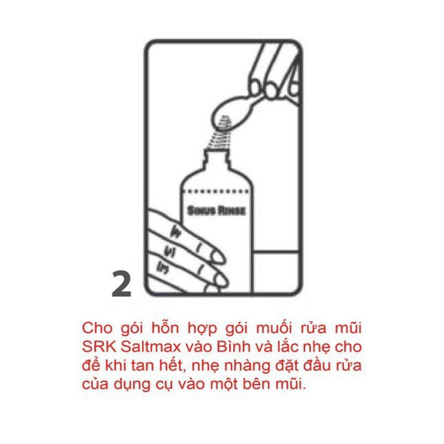 Bình rửa mũi SRK SALTMAX (Hộp 10 gói x 2,145g+ chai nhựa 240ml)