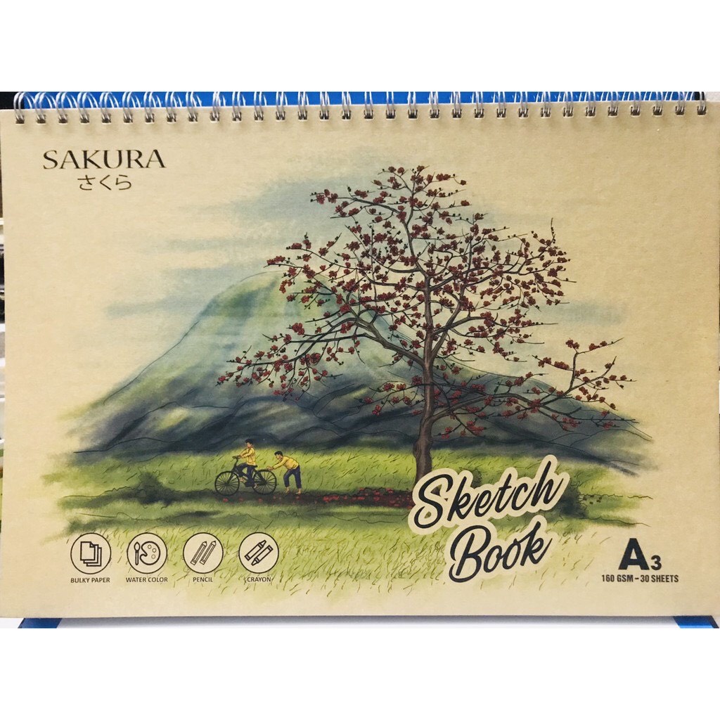 SỔ VẼ SKETCH BOOK SAKURA 30 TỜ(A5/A4/A3)