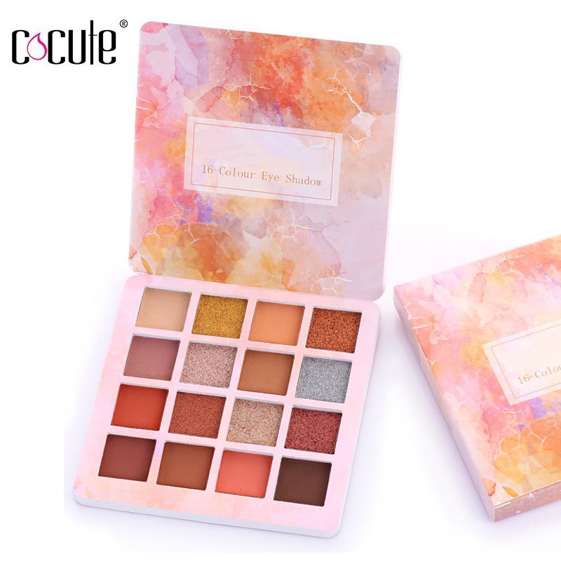 16 Colors Eyeshadow Palette Cocute Press Powder Matte Shimmer 50g