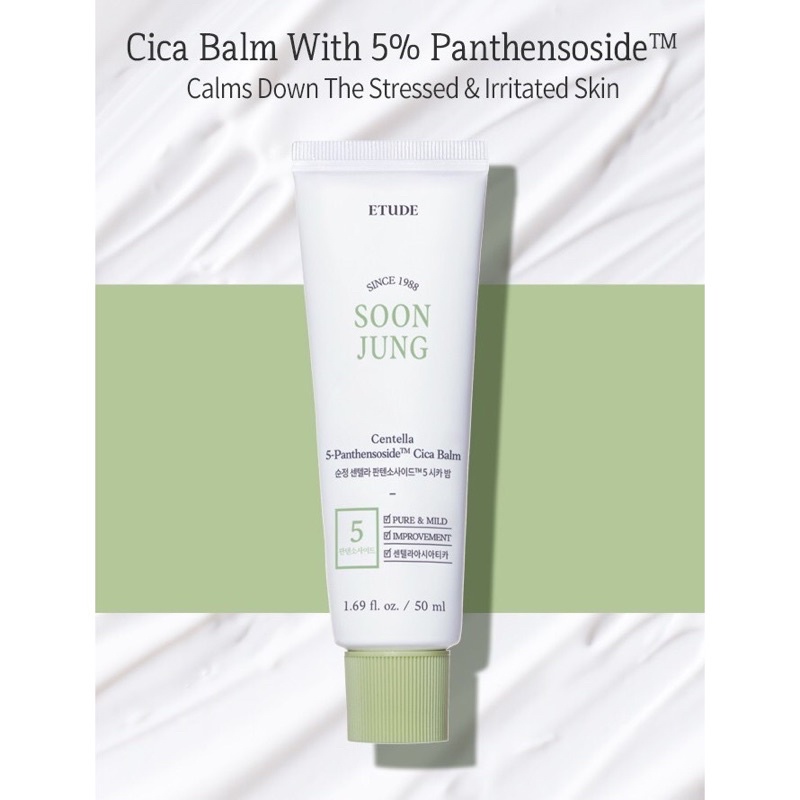 Kem Dưỡng Etude House Soon Jung Centella 5-Panthensoside Cica Balm phục hồi da mụn, nhạy cảm