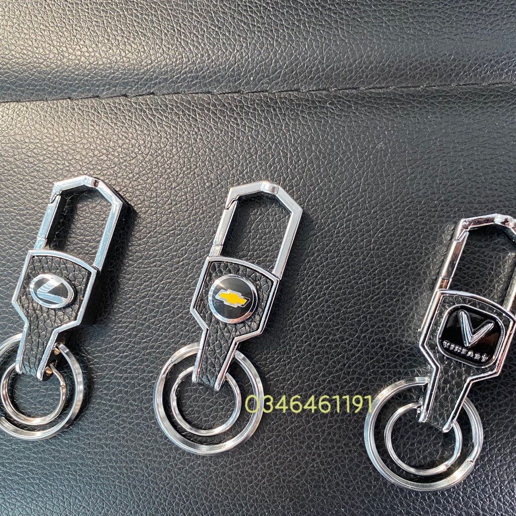 Móc khoá xe ô tô bằng thép có bọc da cao cấp gắn đủ logo các hãng không rỉ và chịu lực cao By Ốp khóa VIP