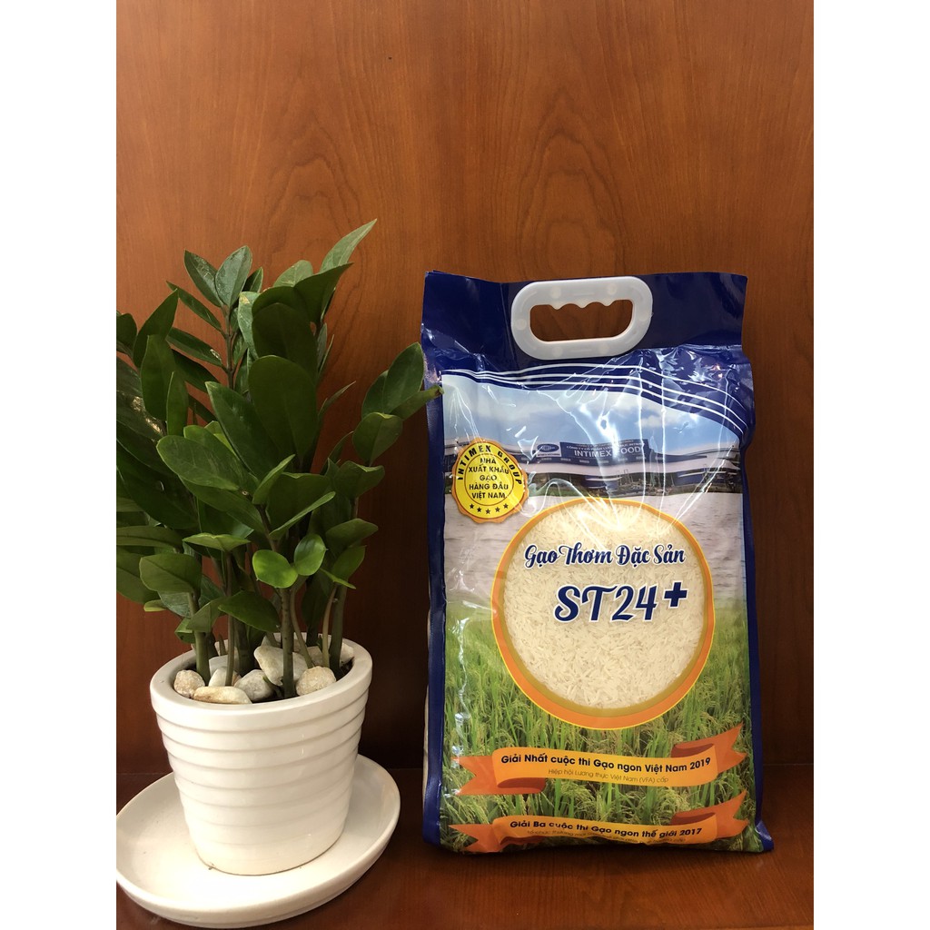 Gạo thơm đặc sản ST24+ INTIMEX ngon - 5kg - Freeship Extra