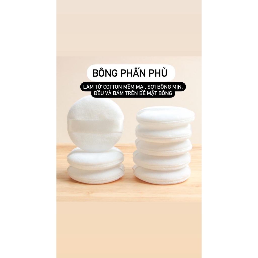 [Miễn Phí] Bông trang điểm đánh phấn nền/phấn phủ chất liệu cotton