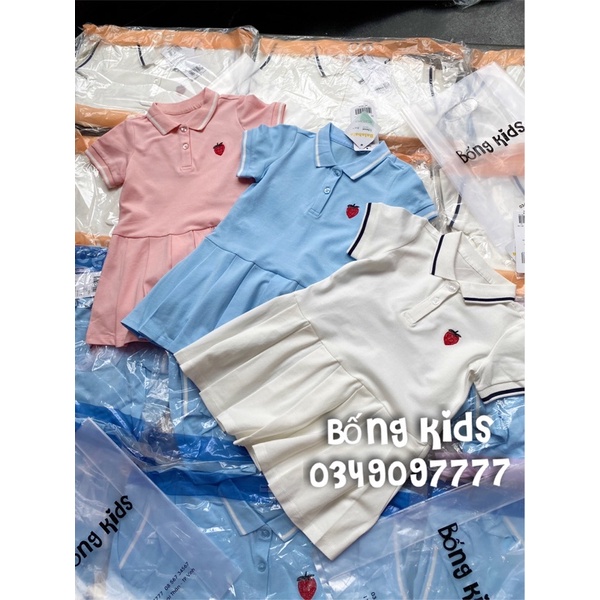 Váy Polo Bé Gái Xếp Li Thêu Dâu BalaBala