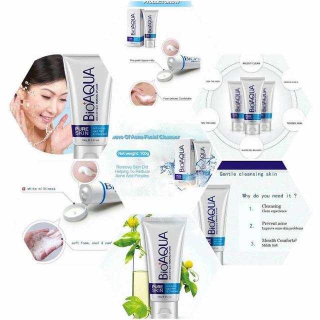 Sữa Rửa Mặt  Mụn Peru Skin Bioaqua