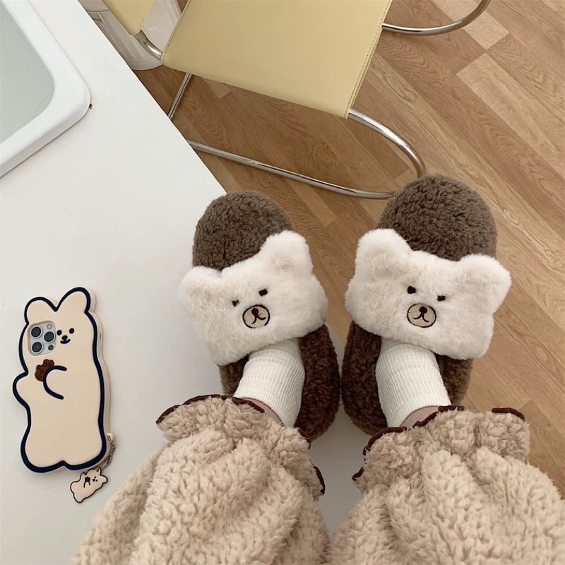 Dép lông gấu dễ thương