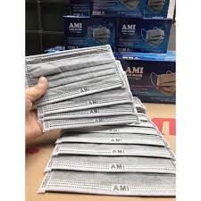 Khẩu trang chính hãng Ami, khẩu trang 4 lớp hộp 50 cái dầy đẹp