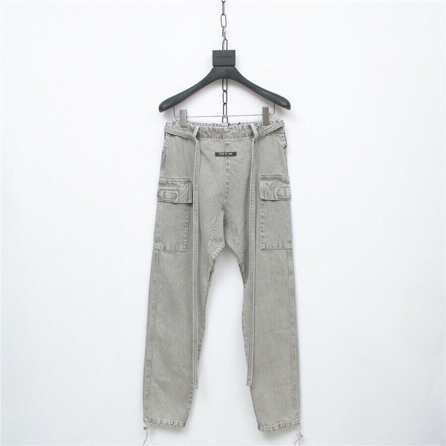 Quần jeans Fear Of God grey Jiujitsu cargo pants