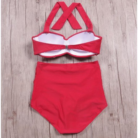 BIKINI HAI MẢNH CẠP CAO CHE BỤNG MÀU ĐỎ | BigBuy360 - bigbuy360.vn