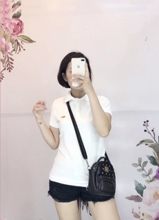 Áo polo trắng đỏ