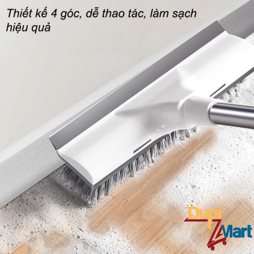 [SIÊU TIỆN ÍCH] Chổi Lau Sàn - Chổi Chà Sàn 2 trong 1 Cán INOX Có Gạt Nước Đa Năng Tiện Lợi - DupiMart