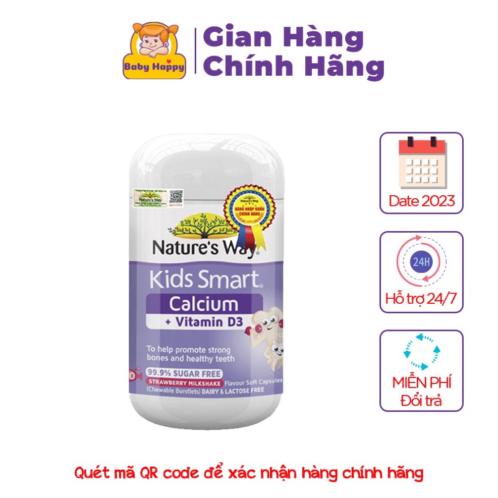 SĂN QUÀ HÔM NAY Nature's Way Kids Smart Calcium + Vitamin D3 Burstlets - Hỗ trợ phát triển chiều cao SĂN QUÀ HÔM NAY