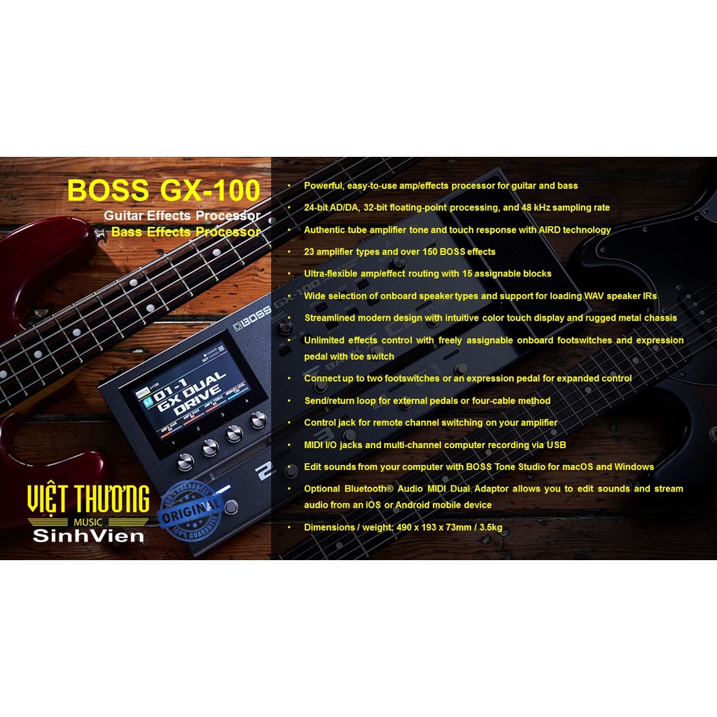 Thiết bị tạo hiệu ứng âm thanh cho đàn guitar và bass BOSS GX-100 chính hãng