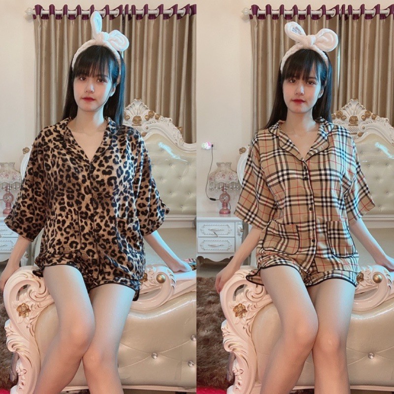 Bộ ngủ lụa cao cấp, PIJAMA lụa dáng dơi đùi | BigBuy360 - bigbuy360.vn