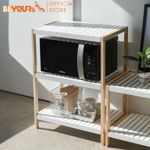 Kệ Để Lò Vi Sóng Gỗ Đa Năng 3 Tầng BEYOURs Oven Rack 3f Nội Thất Kiểu Hàn Lắp Ráp