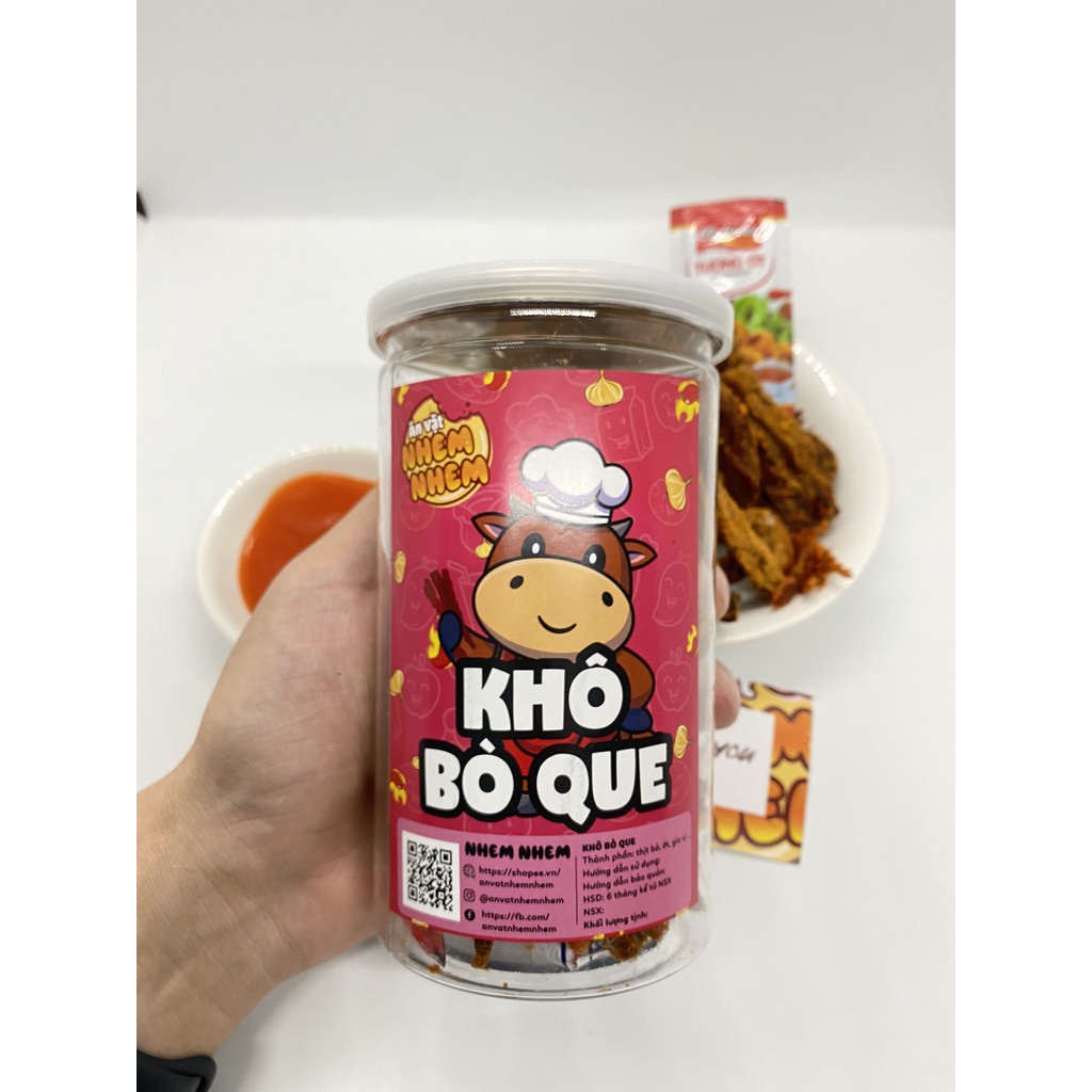 Khô bò que Nhem Nhem 250g Đồ ăn vặt Hà Nội vừa rẻ vừa ngon | BigBuy360 - bigbuy360.vn