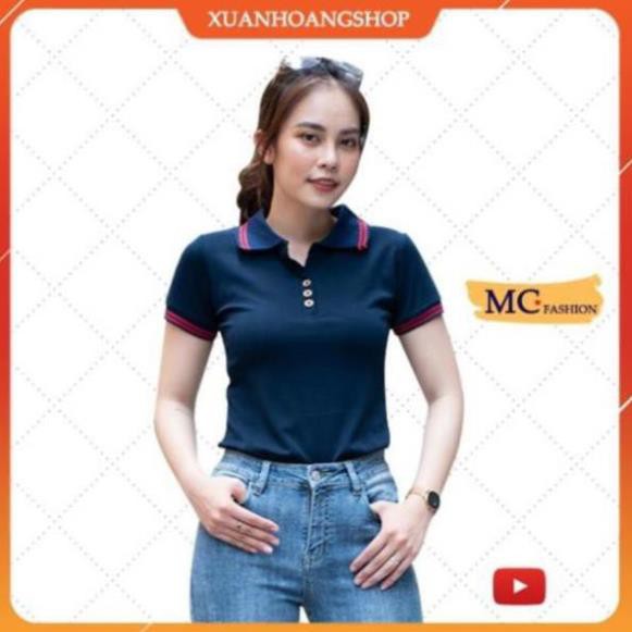 ! Áo Phông Nữ Màu Đen Có Cổ Tay Ngắn Đẹp (Đen, Đỏ, Vàng, Trắng, Nâu) Vải Cotton Mc Fashion Ap169 . ་ . 👕 ea  ྇