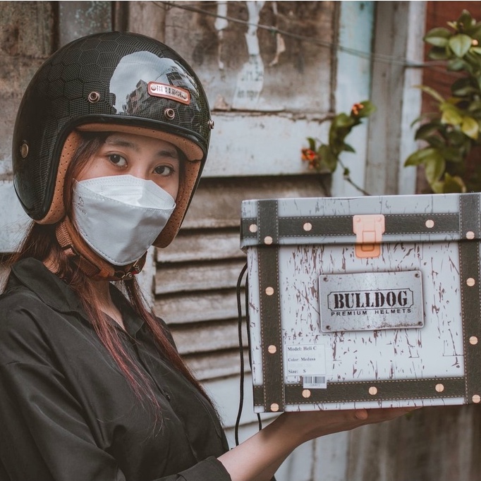 Mũ bảo hiểm 3/4 Bulldog Heli Carbon siêu nhẹ chỉ 650gr - BIKER.176 - Mũ bảo hiểm chính hãng Vũng Tàu