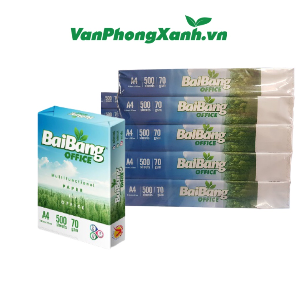 Giấy in Bãi Bằng Office A4 DL 70, Giấy photo, giấy vẽ giá rẻ (1 ream 500 tờ)