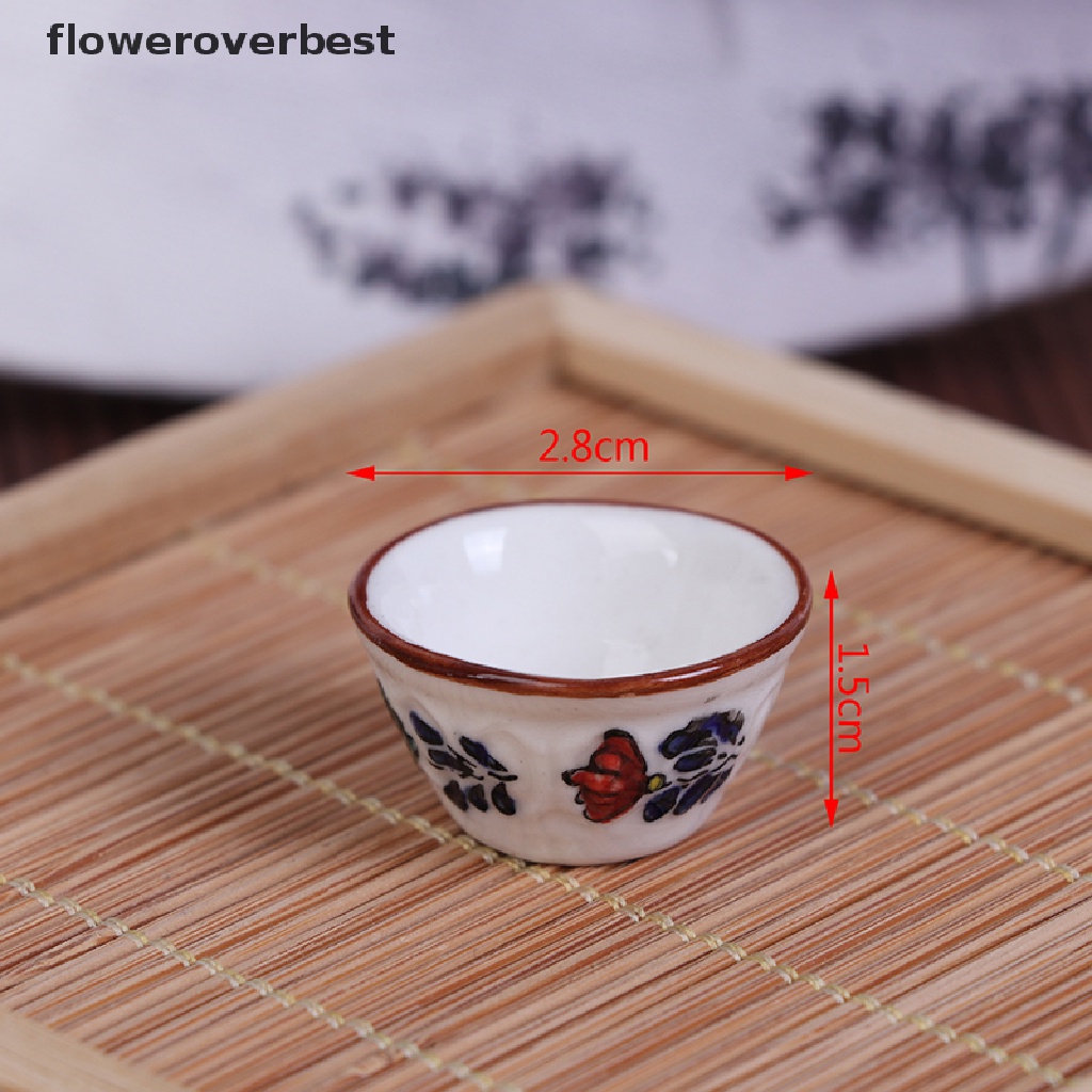Tô chén sứ mini trang trí nhà búp bê