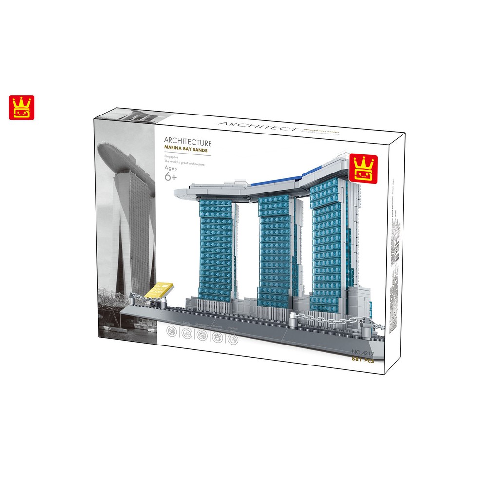BILEGOX Lego xếp hình Marina Bay Sand WANGE NLG0044-8