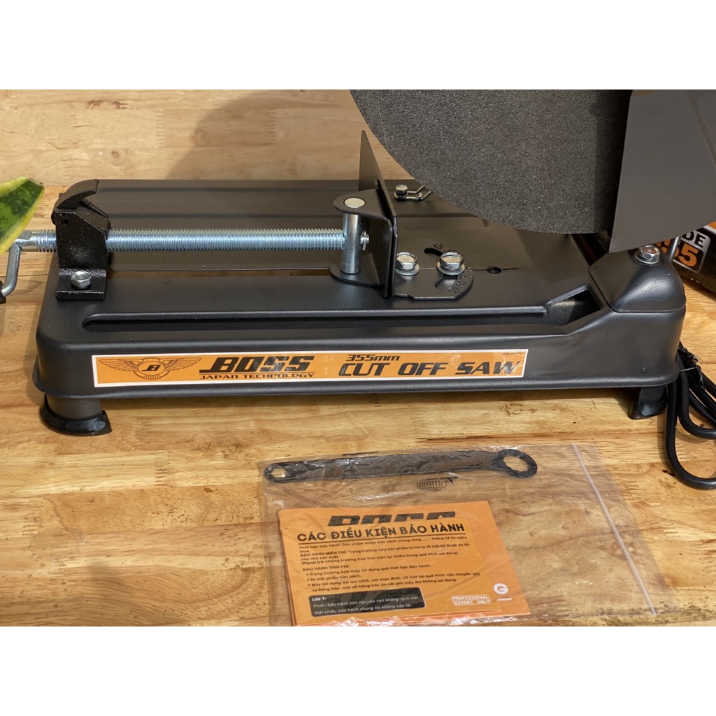 MÁY CẮT SẮT BÀN BOSS 355MM 2400CW  CHÍNH HÃNG TẶNG ĐÁ CẮT BH 6 THÁNG