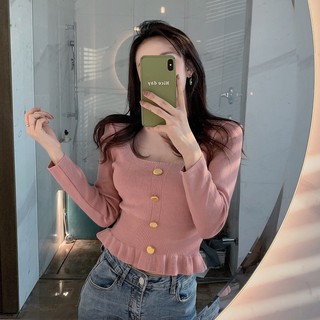 [Siêu Hot] Áo len nữ cổ vuông chất len mịn
