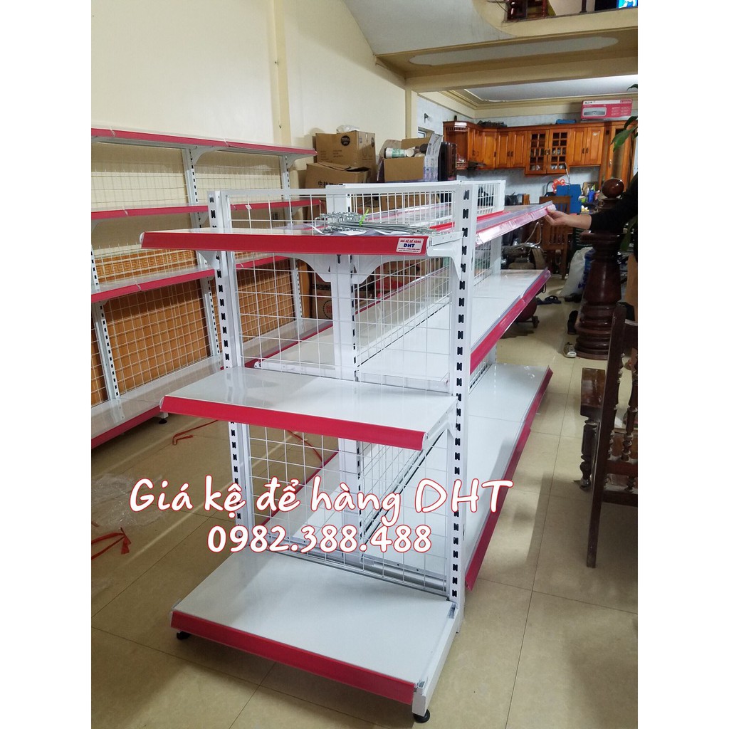 Kệ bày hàng 2 mặt ( Cao 1m2 x Dài 2m8 x Rộng 76cm )