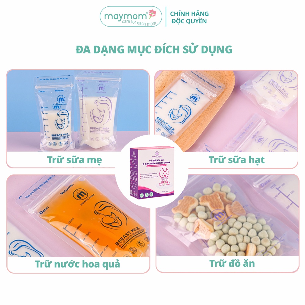 Túi Trữ Sữa 120ml-250ml, Thương Hiệu Mama's Choice, Hộp 30 Túi