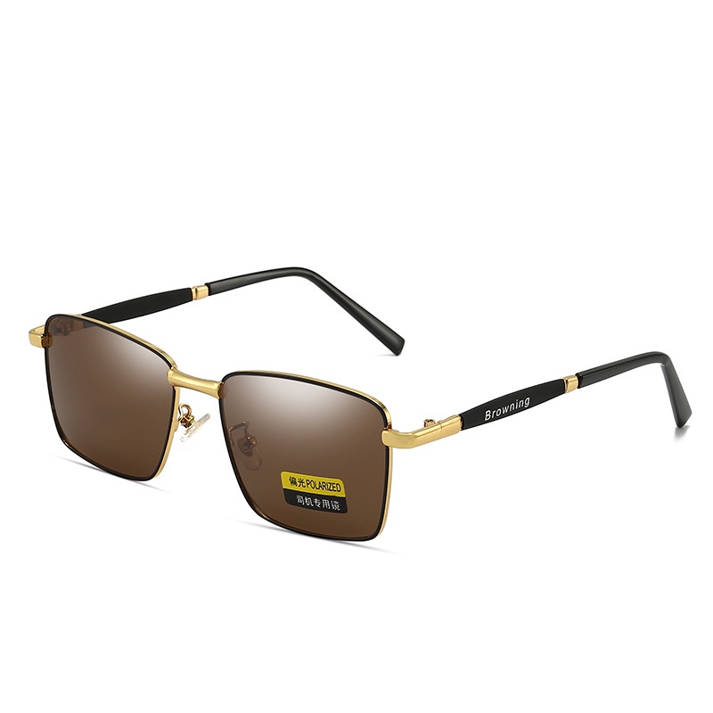 Sunglasses Fashion Men's Polarized Sunglasses New Metal Large Frame Sunglasses Driving Sunglasses
