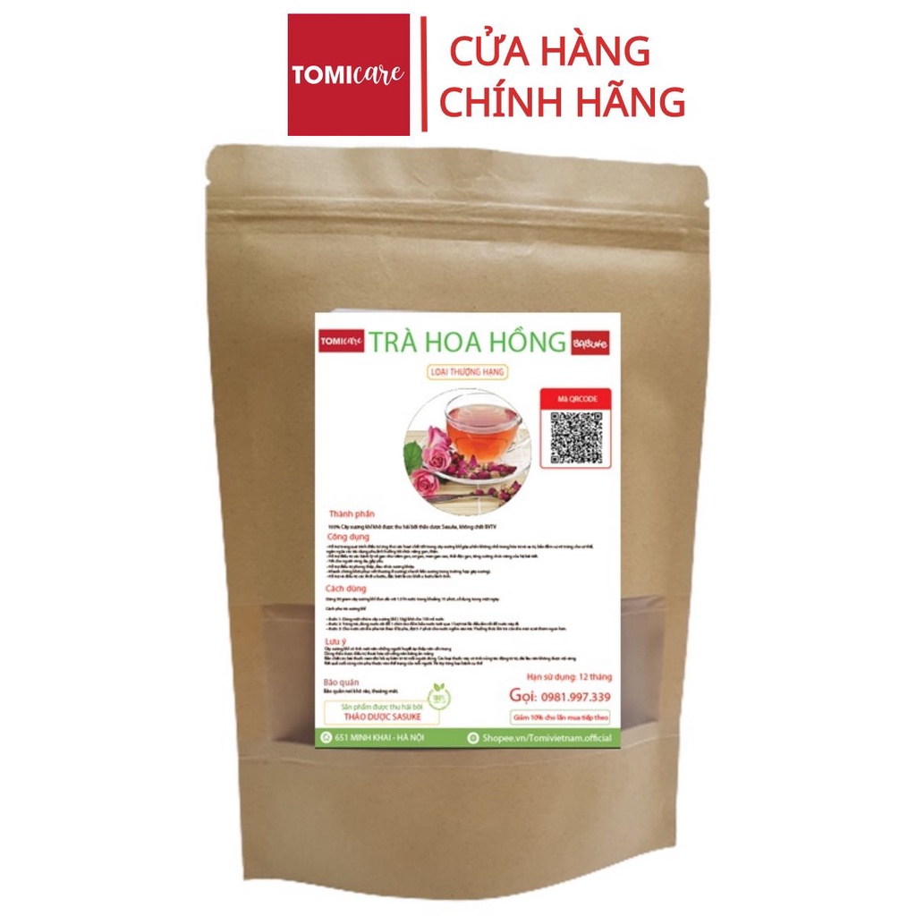 Trà hoa hồng sấy khô thượng hạng Sasuke 100gram