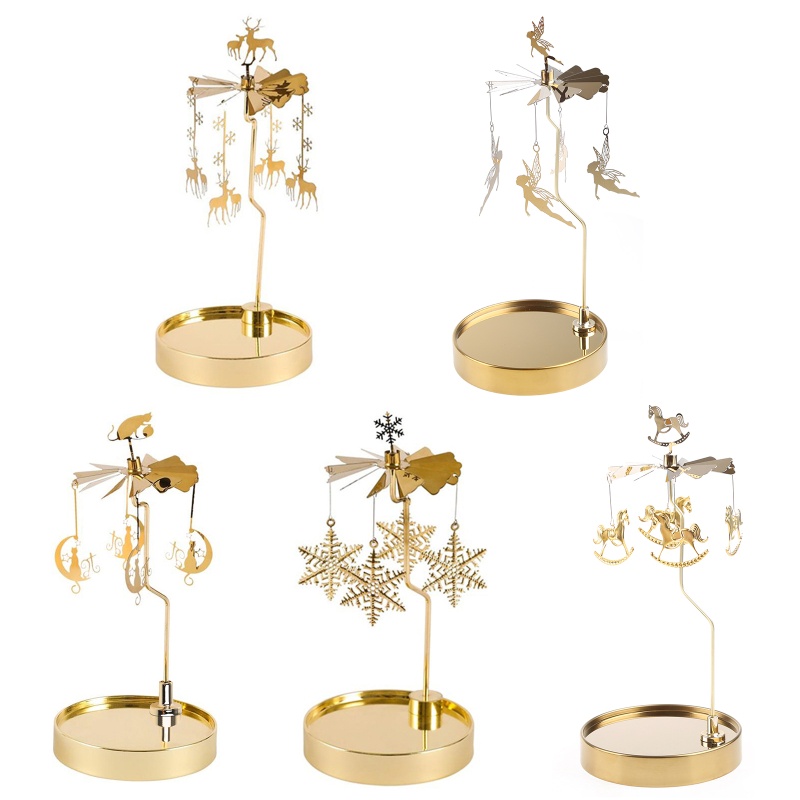 Giá Đỡ Nến Hình Hoa Tuyết / Hươu Có Thể Xoay Lãng Mạn