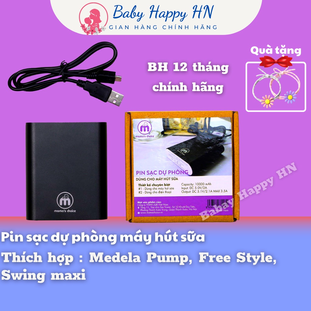 Pin Sạc Dự Phòng Dùng Cho Máy Hút Sữa Medela Pump, Freestyle, Swing Maxi Thời Gian Sử Dụng Lên Đến 6 Giờ (13 Cữ Hút)