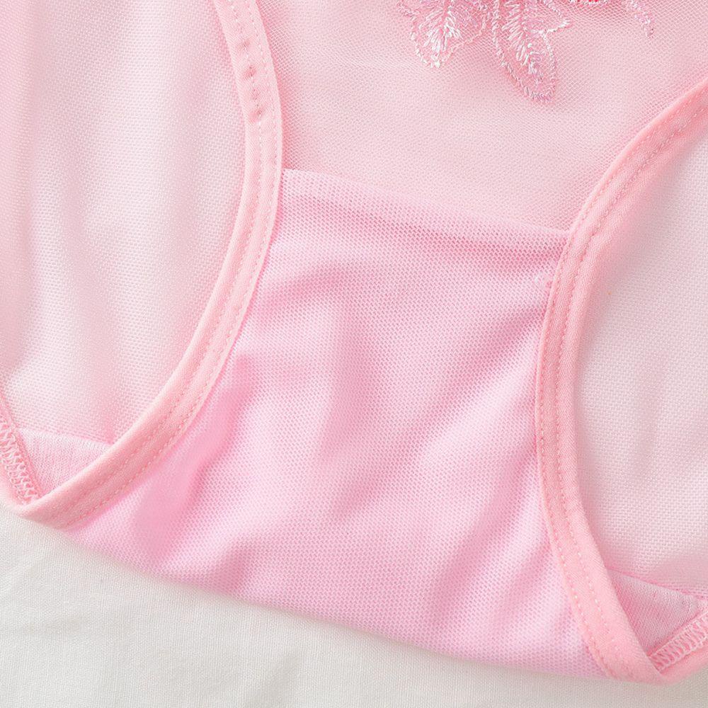 Quần Lót Lưới Mỏng Thêu Họa Tiết Ngọt Ngào Xinh Xắn Cho Nữ