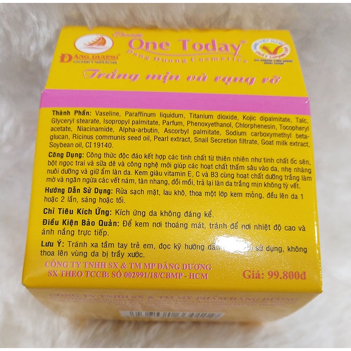 Kem dưỡng trắng ngừa tàn nhang, đồi mồi ốc sên One Today 8g