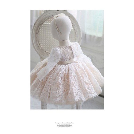 Hàng thiết kế Tiệm May Nắng - Đầm Công Chúa Vải Tuyn Đính Hoa 3m Cho Bé Gái