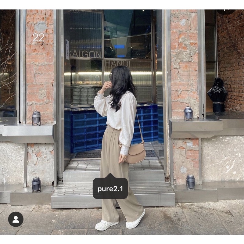 Quần suông vải cúc thẳng quốc dân siêu hot