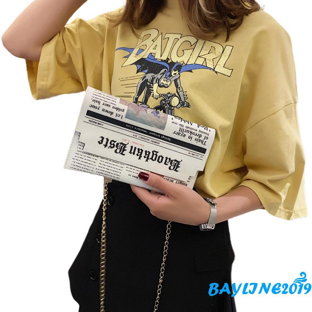 Túi Đeo Chéo Da Giả In Chữ Thời Trang Cho Nữ