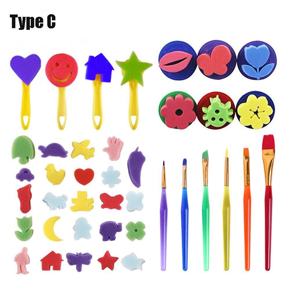 1 Cây Cọ Xốp Nhiều Kiểu Dùng Vẽ Tranh Giáo Dục Sớm Cho Bé