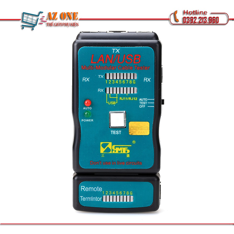 Thiết bị test cáp mạng, Hộp kiểm tra dây mạng đa năng CT-168 (RJ45-RJ11-USB)