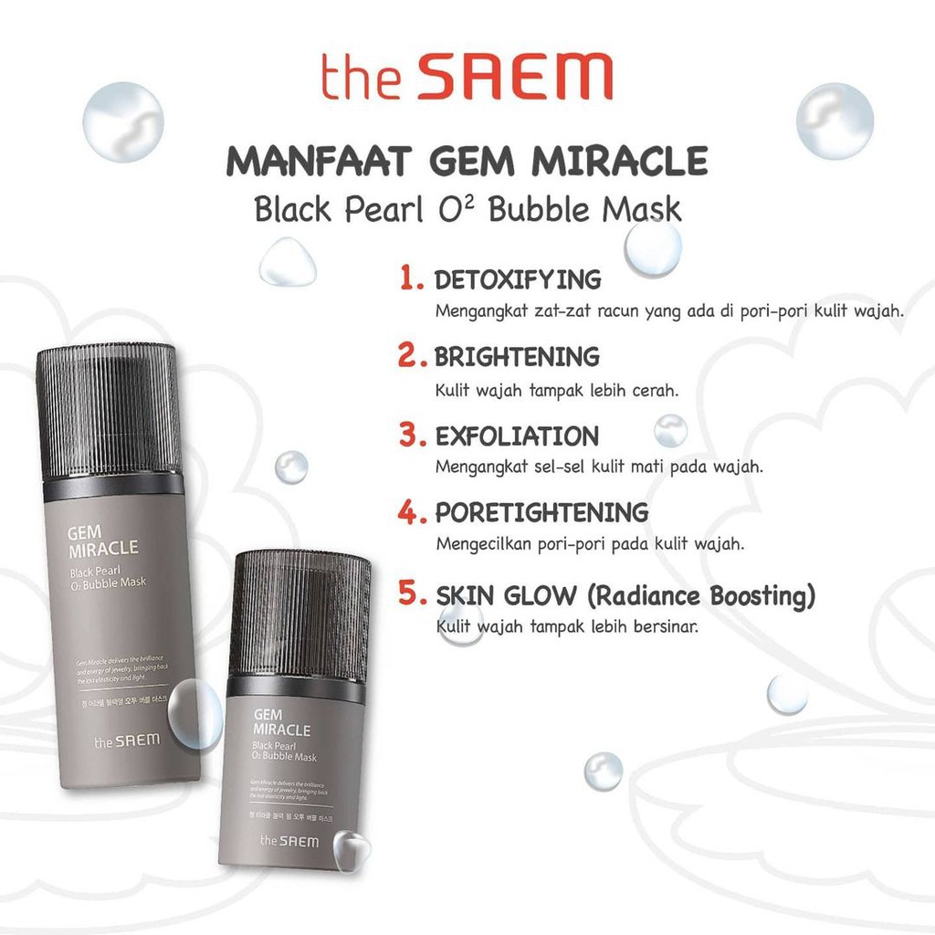 (Hàng Mới Về) Mặt Nạ Bong Bóng Ngọc Trai Đen The Saem Gem Miracle O2 2ml