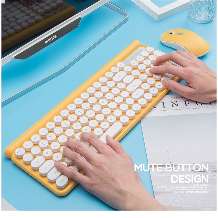Bàn phím chuột không dây ❤️FREESHIP❤️ Bàn phím chuột bluetooth cao cấp - Bộ bàn phím chuột phiên bản sạc LT400