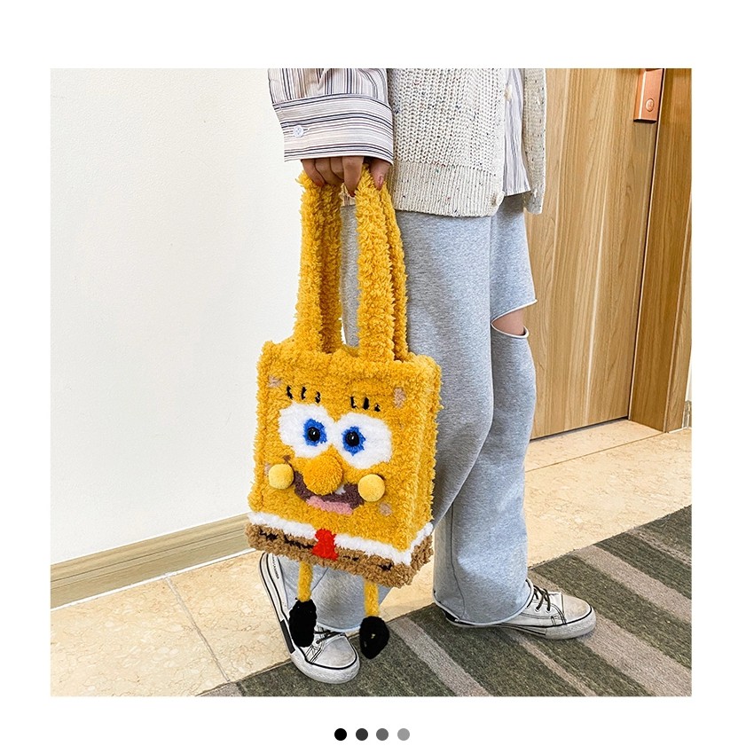 (Hàng sẵn + Có video hướng dẫn) Set Nguyên Liệu túi handmade tự đan Hoạt Hình Bọt Biển Và Sao Biển HOT tiktok
