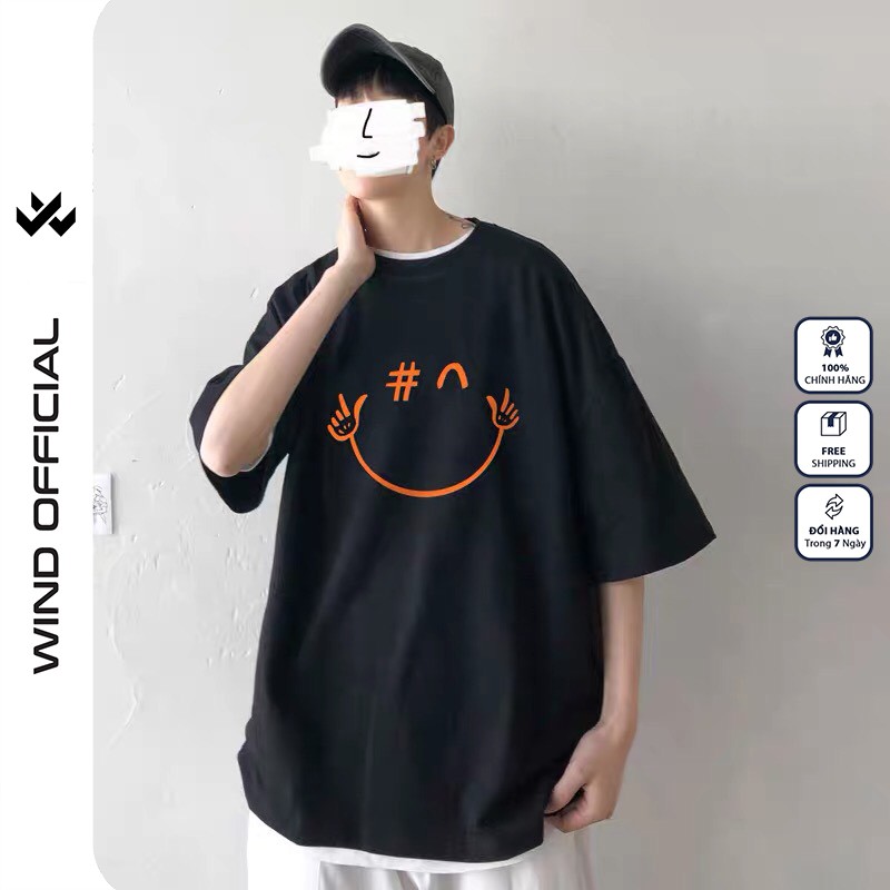 Áo thun tay lỡ unisex form rộng Chào Mặt Cười nam nữ phong cách ulzzang Wind | WebRaoVat - webraovat.net.vn