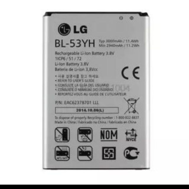 Pin zin theo máy LG G3 (BL-53YH) 3000 mAh có bảo hành