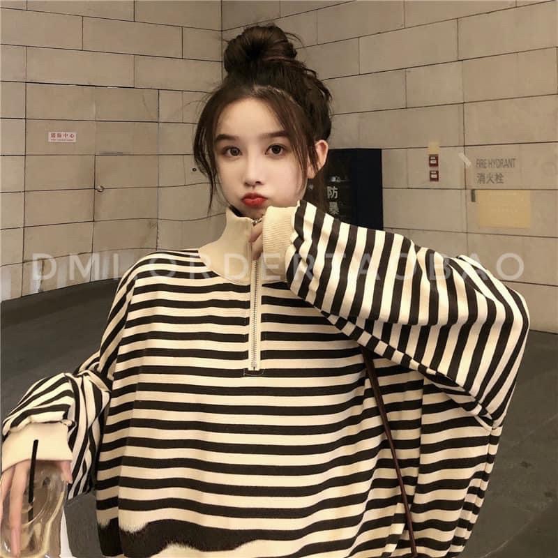 ❗ÁO SWEATER KẺ CÓ KHOÁ KÉO SIÊU XINH ❗️ | BigBuy360 - bigbuy360.vn